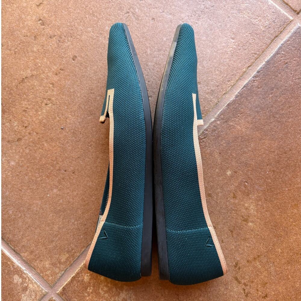 Vivaia Teal Soft Knit Pointy Toe Flats with Peachy Beige Trim size EU 41/US 9.5 - Picture 10 of 14